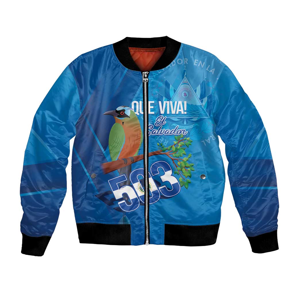 Personalized Que Viva El Salvador Bomber Jacket Guardabarranco 503 Independence Day Proud - Wonder Print Shop