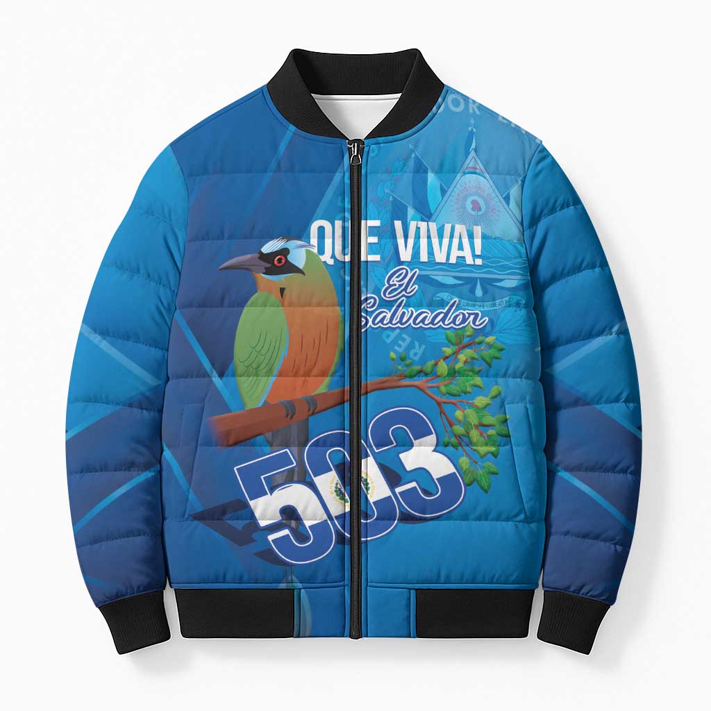 Personalized Que Viva El Salvador Bomber Puffer Jacket Guardabarranco 503 Independence Day Proud - Wonder Print Shop