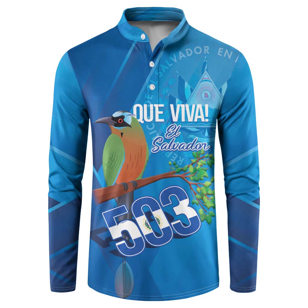 Personalized Que Viva El Salvador Button Sweatshirt Guardabarranco 503 Independence Day Proud - Wonder Print Shop