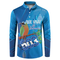 Personalized Que Viva El Salvador Button Sweatshirt Guardabarranco 503 Independence Day Proud - Wonder Print Shop