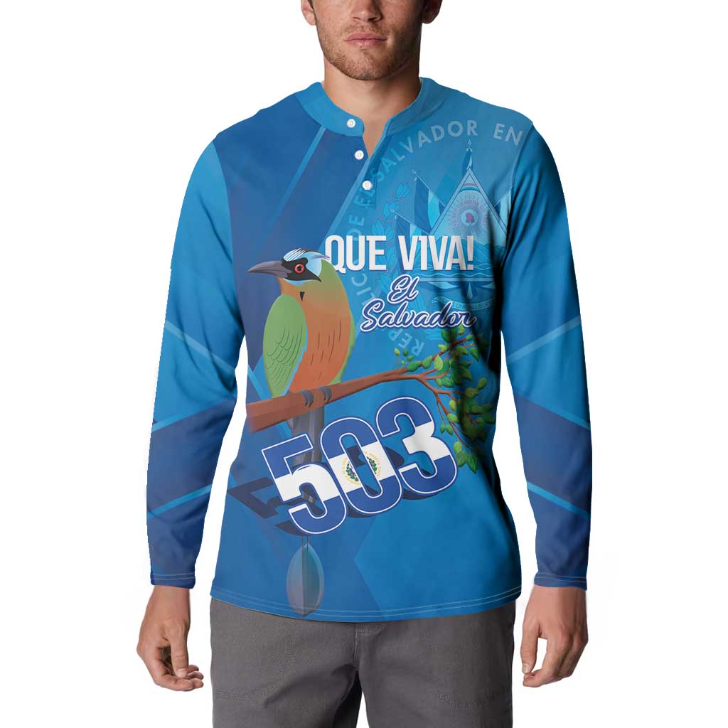 Personalized Que Viva El Salvador Button Sweatshirt Guardabarranco 503 Independence Day Proud - Wonder Print Shop