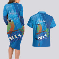 Personalized Que Viva El Salvador Couples Matching Long Sleeve Bodycon Dress and Hawaiian Shirt Guardabarranco 503 Independence Day Proud - Wonder Print Shop