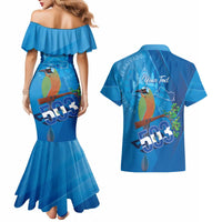 Personalized Que Viva El Salvador Couples Matching Mermaid Dress and Hawaiian Shirt Guardabarranco 503 Independence Day Proud - Wonder Print Shop
