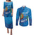 Personalized Que Viva El Salvador Couples Matching Puletasi and Long Sleeve Button Shirt Guardabarranco 503 Independence Day Proud - Wonder Print Shop