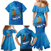 Personalized Que Viva El Salvador Family Matching Mermaid Dress and Hawaiian Shirt Guardabarranco 503 Independence Day Proud - Wonder Print Shop