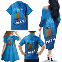 Personalized Que Viva El Salvador Family Matching Off The Shoulder Long Sleeve Dress and Hawaiian Shirt Guardabarranco 503 Independence Day Proud - Wonder Print Shop