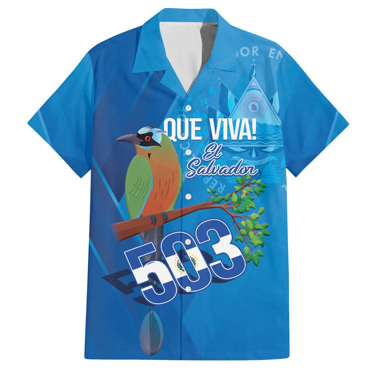 Personalized Que Viva El Salvador Family Matching Off The Shoulder Long Sleeve Dress and Hawaiian Shirt Guardabarranco 503 Independence Day Proud - Wonder Print Shop