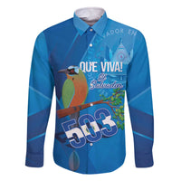 Personalized Que Viva El Salvador Family Matching Off The Shoulder Long Sleeve Dress and Hawaiian Shirt Guardabarranco 503 Independence Day Proud - Wonder Print Shop