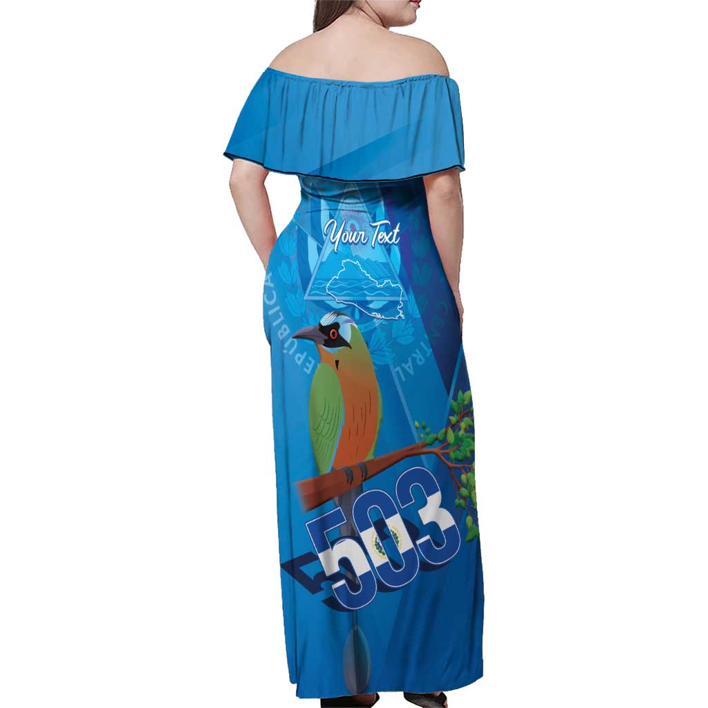 Personalized Que Viva El Salvador Family Matching Off Shoulder Maxi Dress and Hawaiian Shirt Guardabarranco 503 Independence Day Proud - Wonder Print Shop