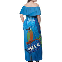 Personalized Que Viva El Salvador Family Matching Off Shoulder Maxi Dress and Hawaiian Shirt Guardabarranco 503 Independence Day Proud - Wonder Print Shop