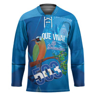 Personalized Que Viva El Salvador Hockey Jersey Guardabarranco 503 Independence Day Proud - Wonder Print Shop