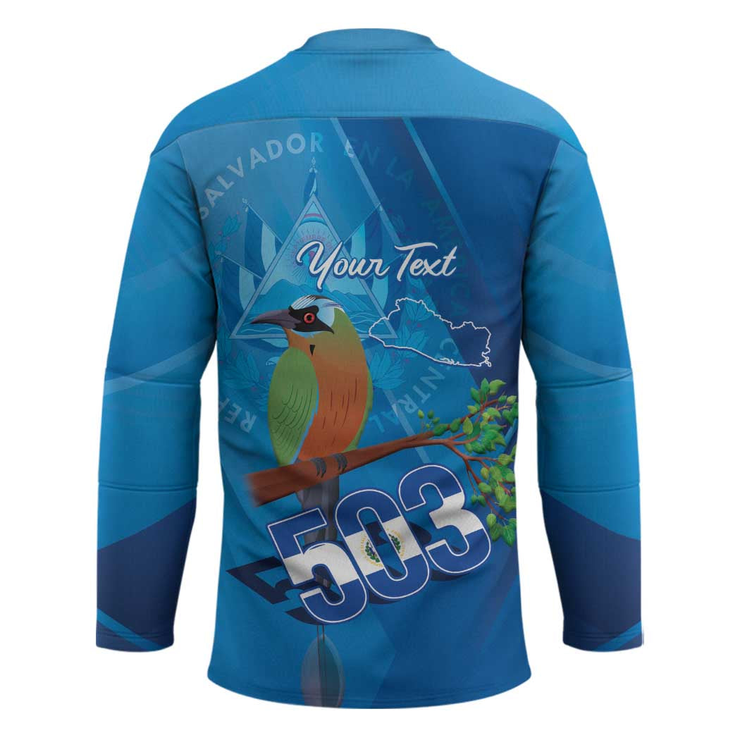 Personalized Que Viva El Salvador Hockey Jersey Guardabarranco 503 Independence Day Proud - Wonder Print Shop