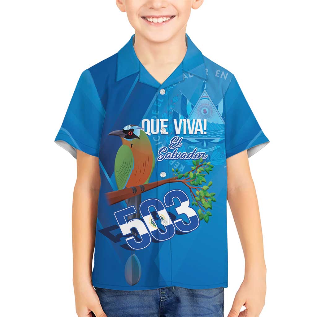 Personalized Que Viva El Salvador Kid Hawaiian Shirt Guardabarranco 503 Independence Day Proud - Wonder Print Shop