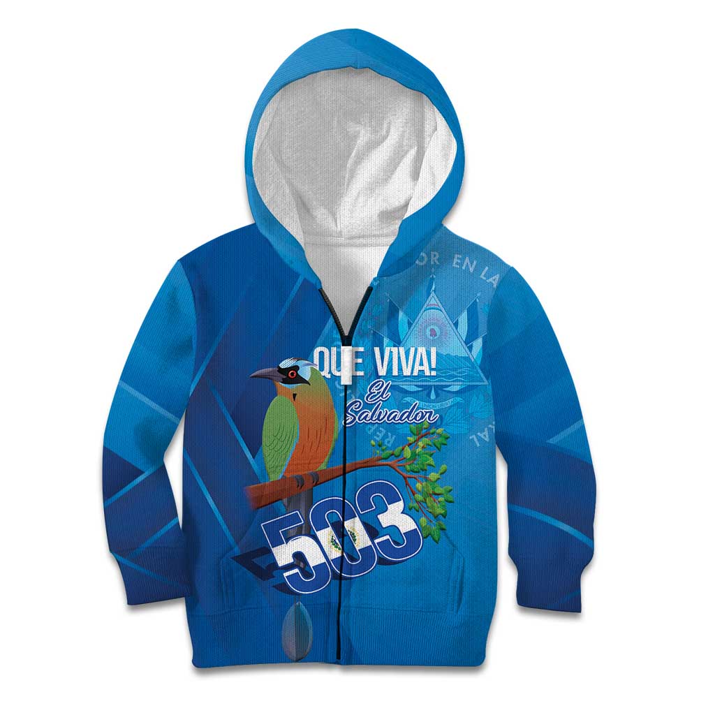 Personalized Que Viva El Salvador Kid Hoodie Guardabarranco 503 Independence Day Proud - Wonder Print Shop