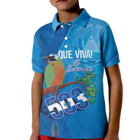 Personalized Que Viva El Salvador Kid Polo Shirt Guardabarranco 503 Independence Day Proud - Wonder Print Shop