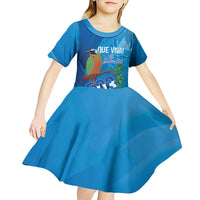 Personalized Que Viva El Salvador Kid Short Sleeve Dress Guardabarranco 503 Independence Day Proud - Wonder Print Shop