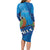 Personalized Que Viva El Salvador Long Sleeve Bodycon Dress Guardabarranco 503 Independence Day Proud - Wonder Print Shop