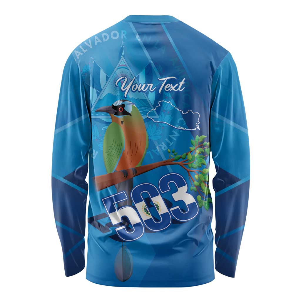 Personalized Que Viva El Salvador Long Sleeve Shirt Guardabarranco 503 Independence Day Proud - Wonder Print Shop