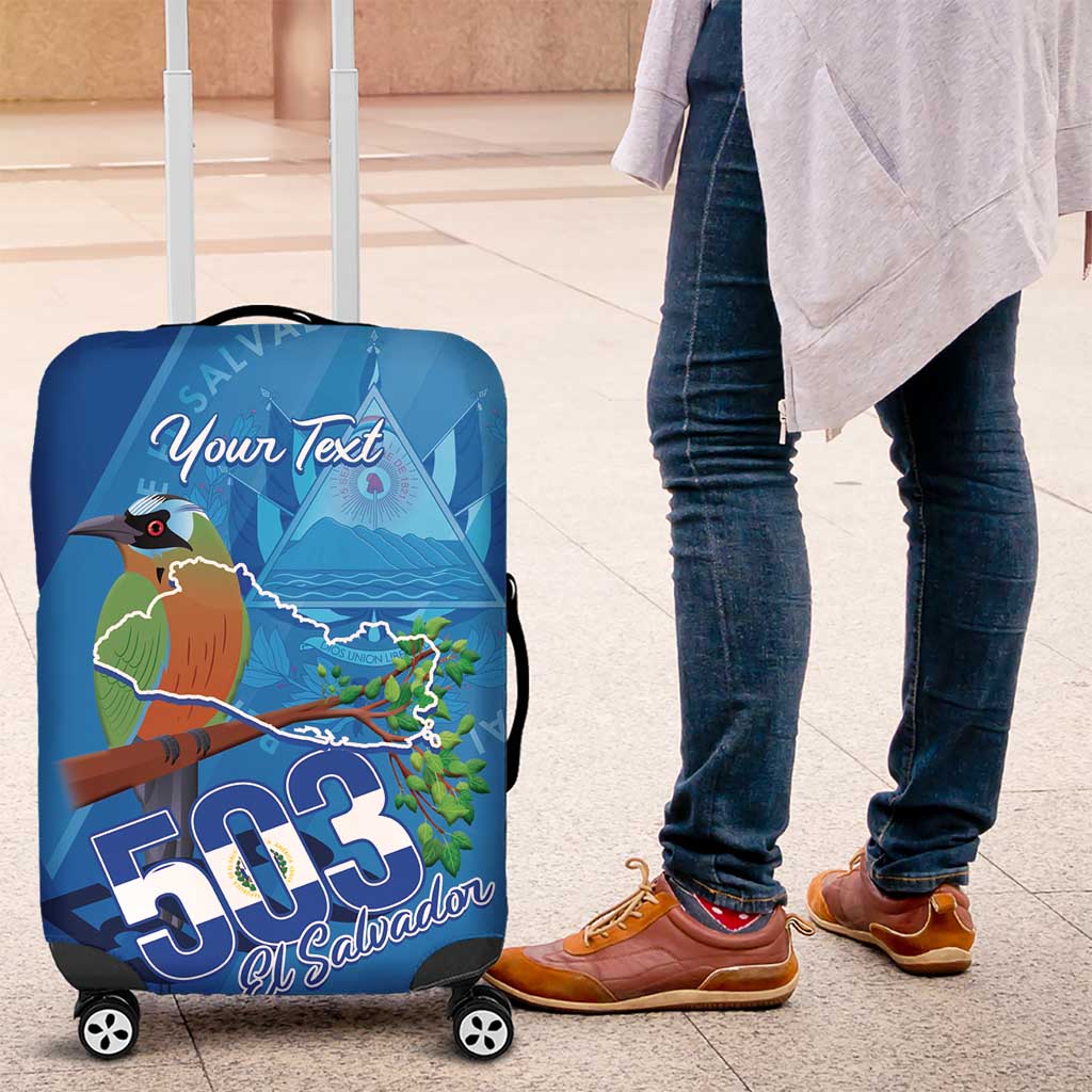 Personalized Que Viva El Salvador Luggage Cover Guardabarranco 503 Independence Day Proud - Wonder Print Shop