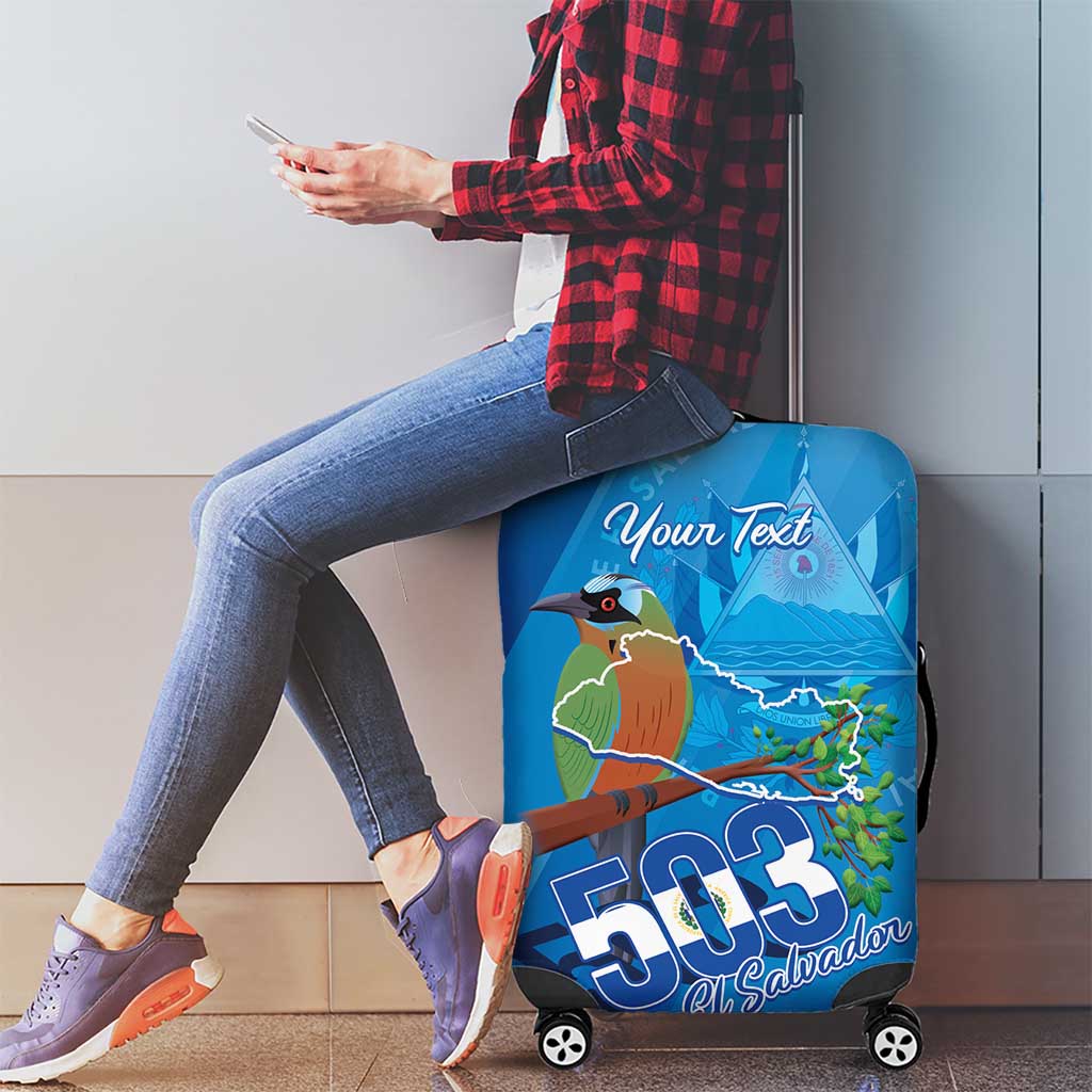 Personalized Que Viva El Salvador Luggage Cover Guardabarranco 503 Independence Day Proud - Wonder Print Shop