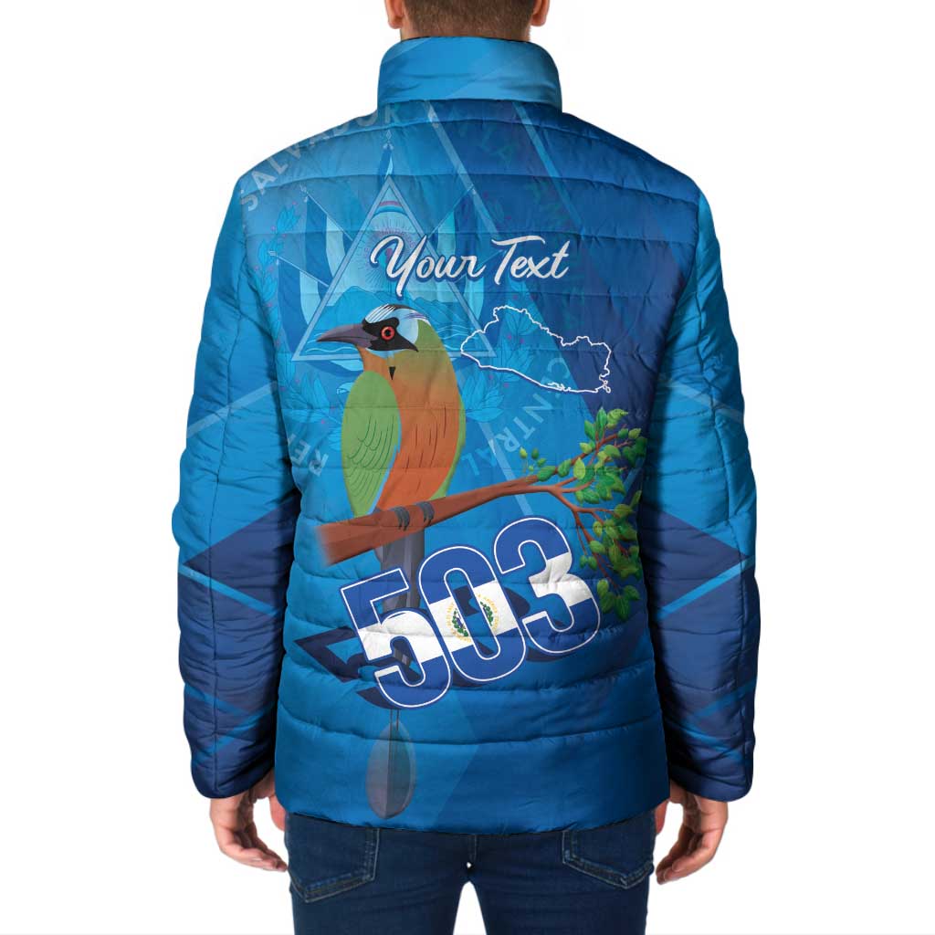 Personalized Que Viva El Salvador Padded Jacket Guardabarranco 503 Independence Day Proud - Wonder Print Shop