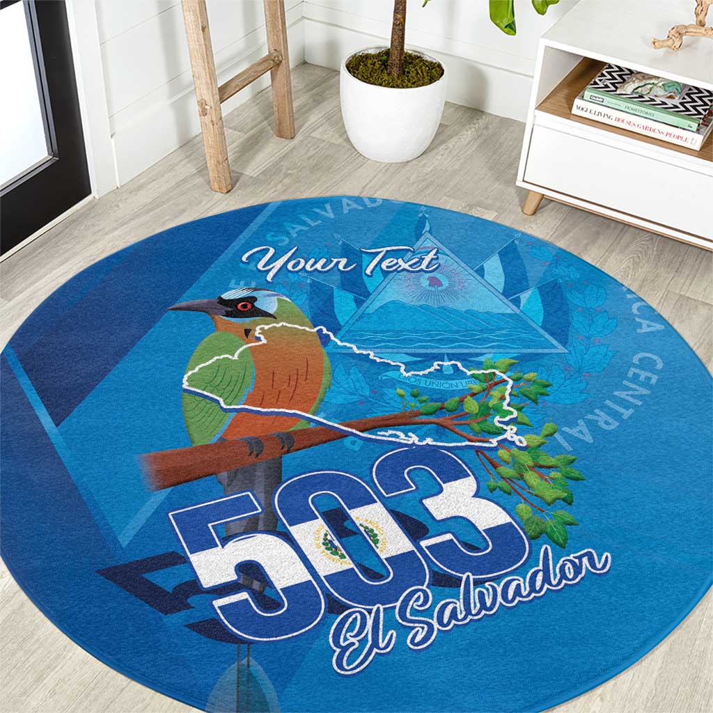 Personalized Que Viva El Salvador Round Carpet Guardabarranco 503 Independence Day Proud - Wonder Print Shop
