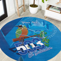 Personalized Que Viva El Salvador Round Carpet Guardabarranco 503 Independence Day Proud - Wonder Print Shop