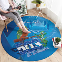 Personalized Que Viva El Salvador Round Carpet Guardabarranco 503 Independence Day Proud - Wonder Print Shop