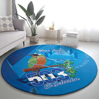 Personalized Que Viva El Salvador Round Carpet Guardabarranco 503 Independence Day Proud - Wonder Print Shop