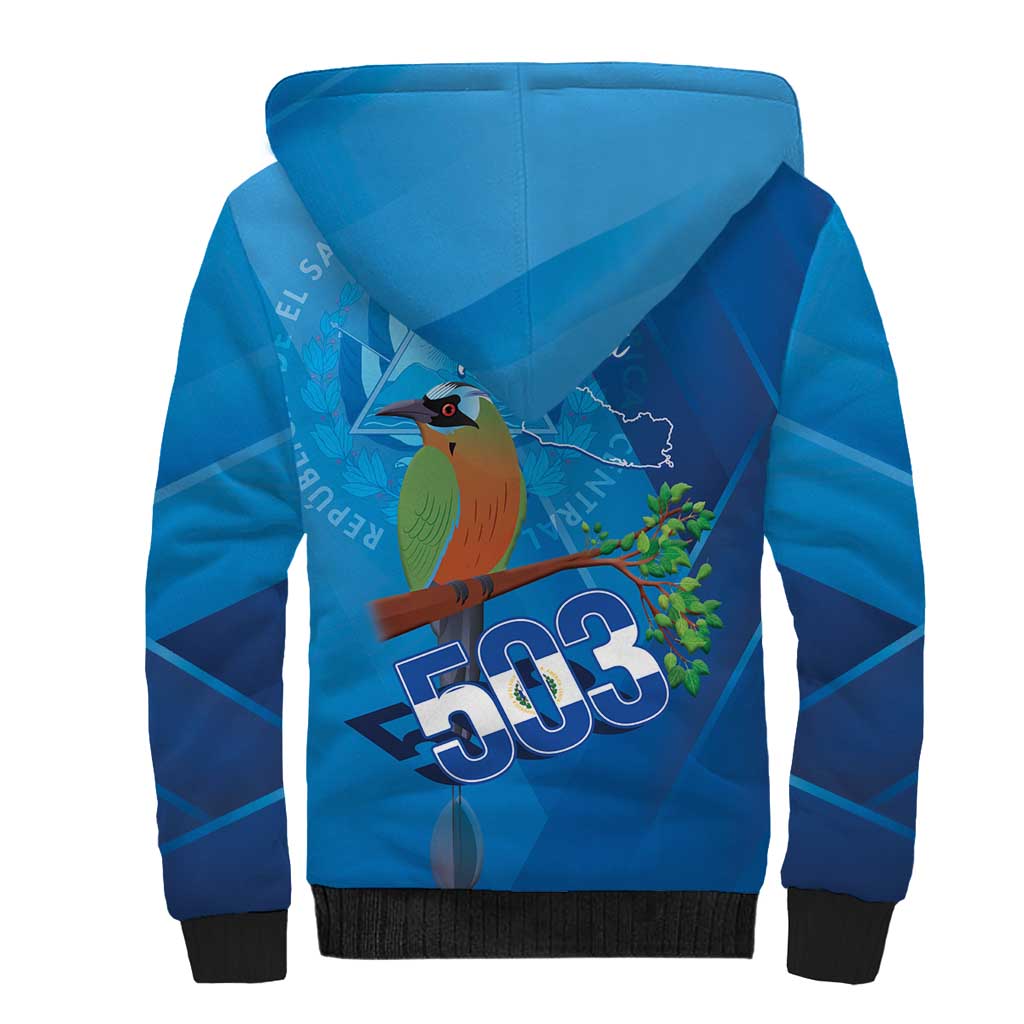 Personalized Que Viva El Salvador Sherpa Hoodie Guardabarranco 503 Independence Day Proud - Wonder Print Shop