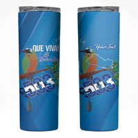 Personalized Que Viva El Salvador Skinny Tumbler Guardabarranco 503 Independence Day Proud - Wonder Print Shop