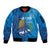 Personalized Que Viva El Salvador Sleeve Zip Bomber Jacket Guardabarranco 503 Independence Day Proud - Wonder Print Shop