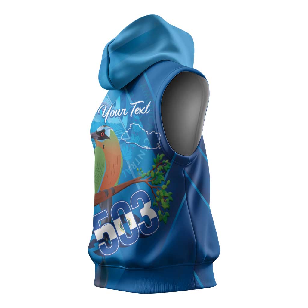 Personalized Que Viva El Salvador Sleeveless Hoodie Guardabarranco 503 Independence Day Proud - Wonder Print Shop