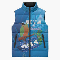 Personalized Que Viva El Salvador Sleeveless Puffer Jacket Guardabarranco 503 Independence Day Proud - Wonder Print Shop