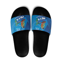Personalized Que Viva El Salvador Slide Sandals Guardabarranco 503 Independence Day Proud - Wonder Print Shop
