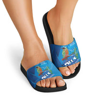 Personalized Que Viva El Salvador Slide Sandals Guardabarranco 503 Independence Day Proud - Wonder Print Shop