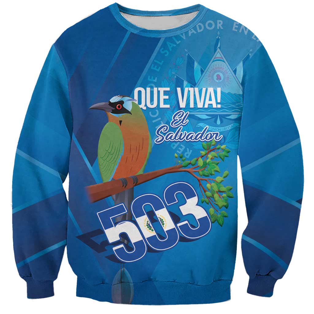 Personalized Que Viva El Salvador Sweatshirt Guardabarranco 503 Independence Day Proud - Wonder Print Shop