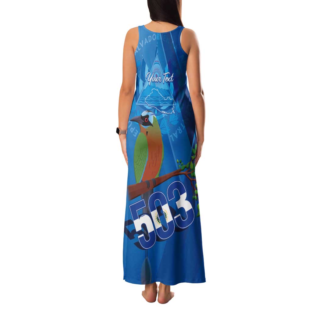Personalized Que Viva El Salvador Tank Maxi Dress Guardabarranco 503 Independence Day Proud - Wonder Print Shop