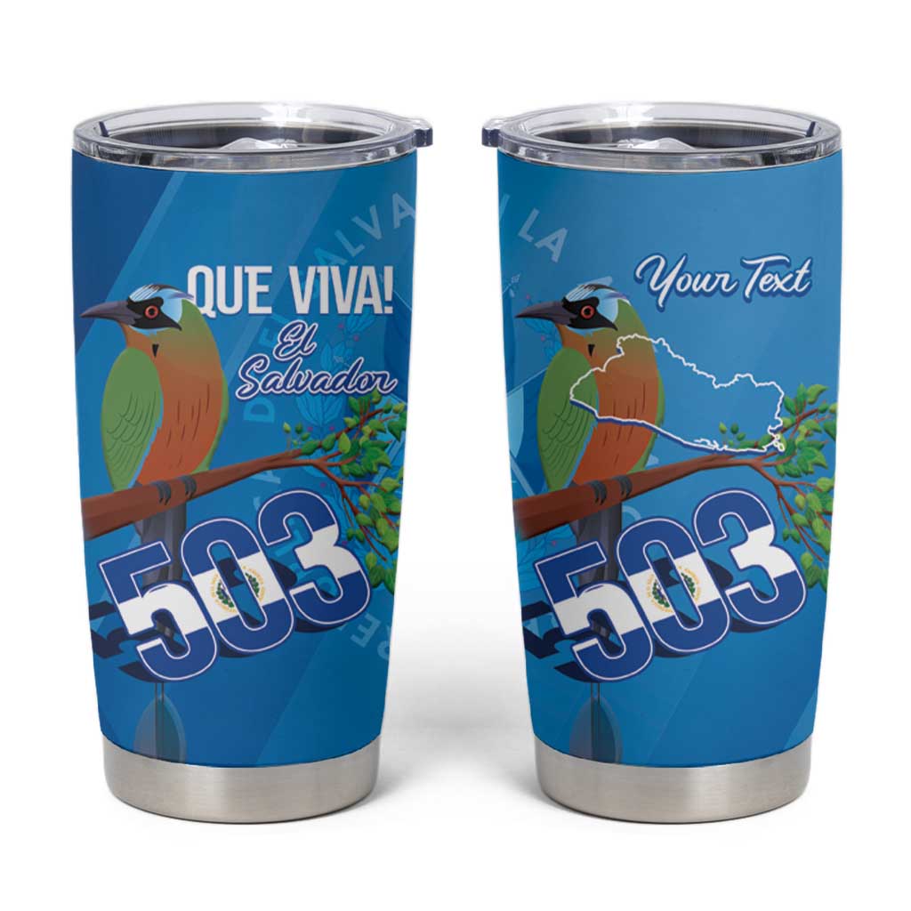 Personalized Que Viva El Salvador Tumbler Cup Guardabarranco 503 Independence Day Proud - Wonder Print Shop