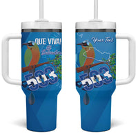 Personalized Que Viva El Salvador Tumbler With Handle Guardabarranco 503 Independence Day Proud - Wonder Print Shop