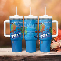 Personalized Que Viva El Salvador Tumbler With Handle Guardabarranco 503 Independence Day Proud - Wonder Print Shop