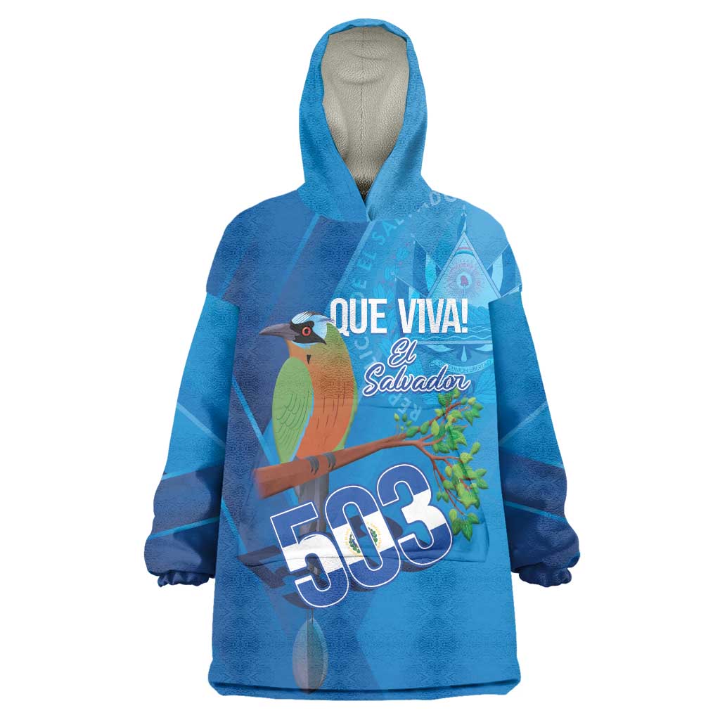 Personalized Que Viva El Salvador Wearable Blanket Hoodie Guardabarranco 503 Independence Day Proud - Wonder Print Shop