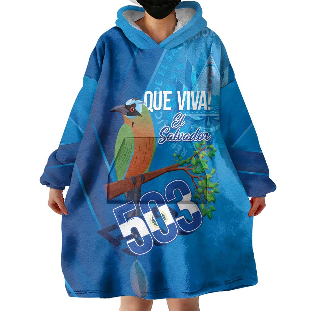 Personalized Que Viva El Salvador Wearable Blanket Hoodie Guardabarranco 503 Independence Day Proud - Wonder Print Shop