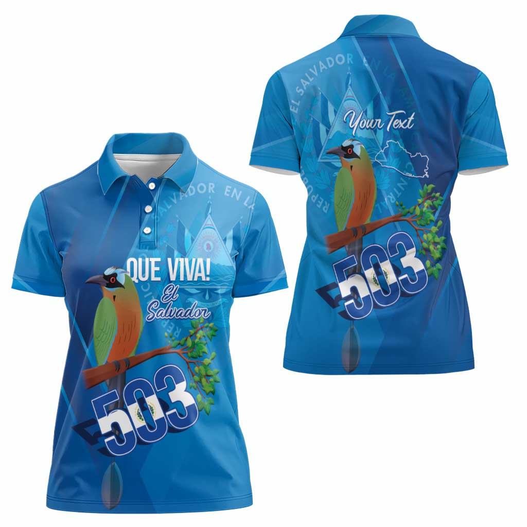 Personalized Que Viva El Salvador Women Polo Shirt Guardabarranco 503 Independence Day Proud - Wonder Print Shop