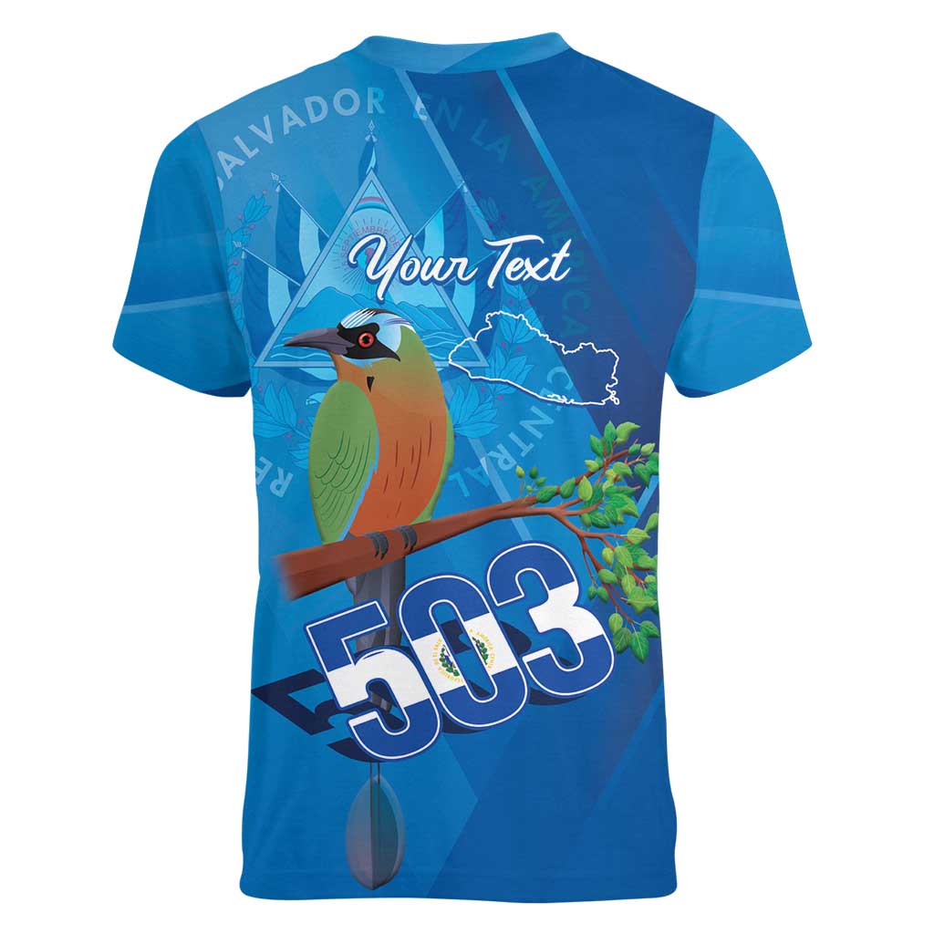 Personalized Que Viva El Salvador Women V-Neck T-Shirt Guardabarranco 503 Independence Day Proud - Wonder Print Shop