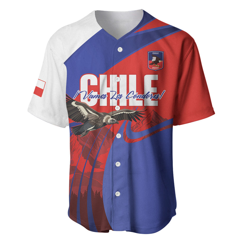 Custom Chile Rugby 2026 Baseball Jersey Vamos Los Condores Red Version