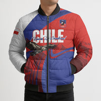 Custom Chile Rugby 2026 Bomber Puffer Jacket Vamos Los Condores Red Version