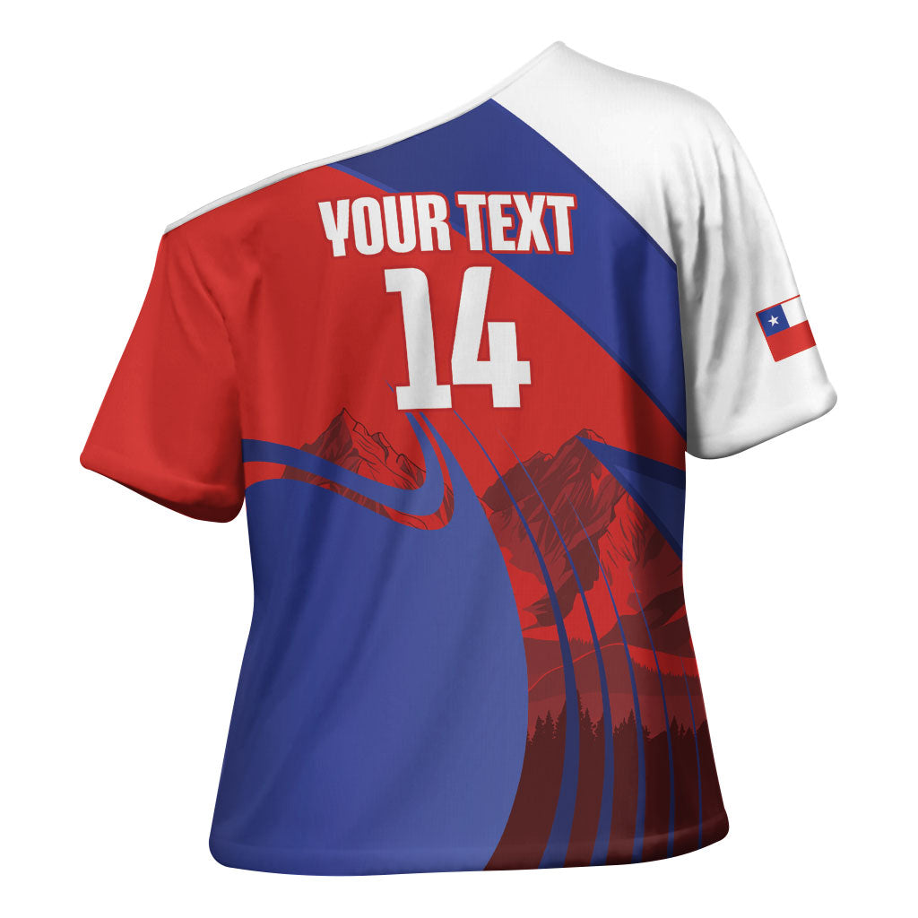 Custom Chile Rugby 2026 Cross Shoulder Shirt Vamos Los Condores Red Version