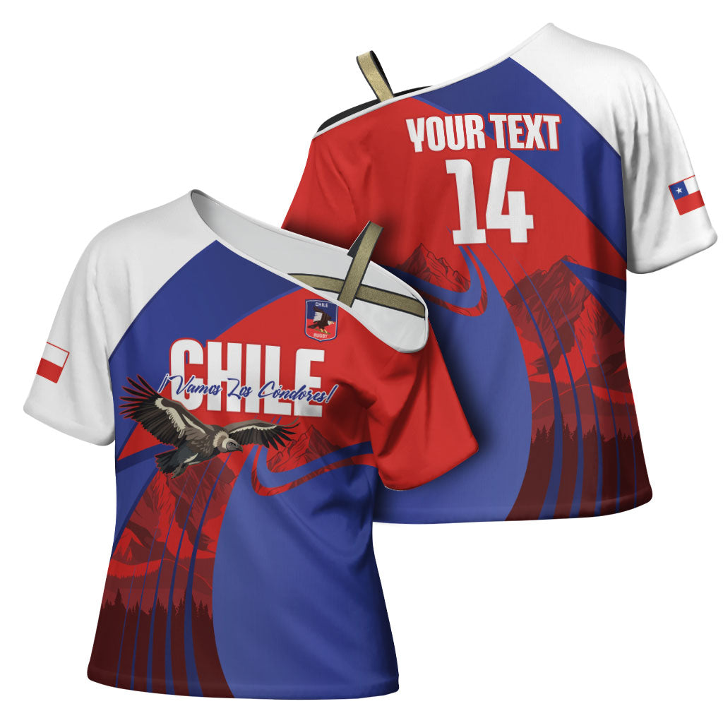 Custom Chile Rugby 2026 Cross Shoulder Shirt Vamos Los Condores Red Version