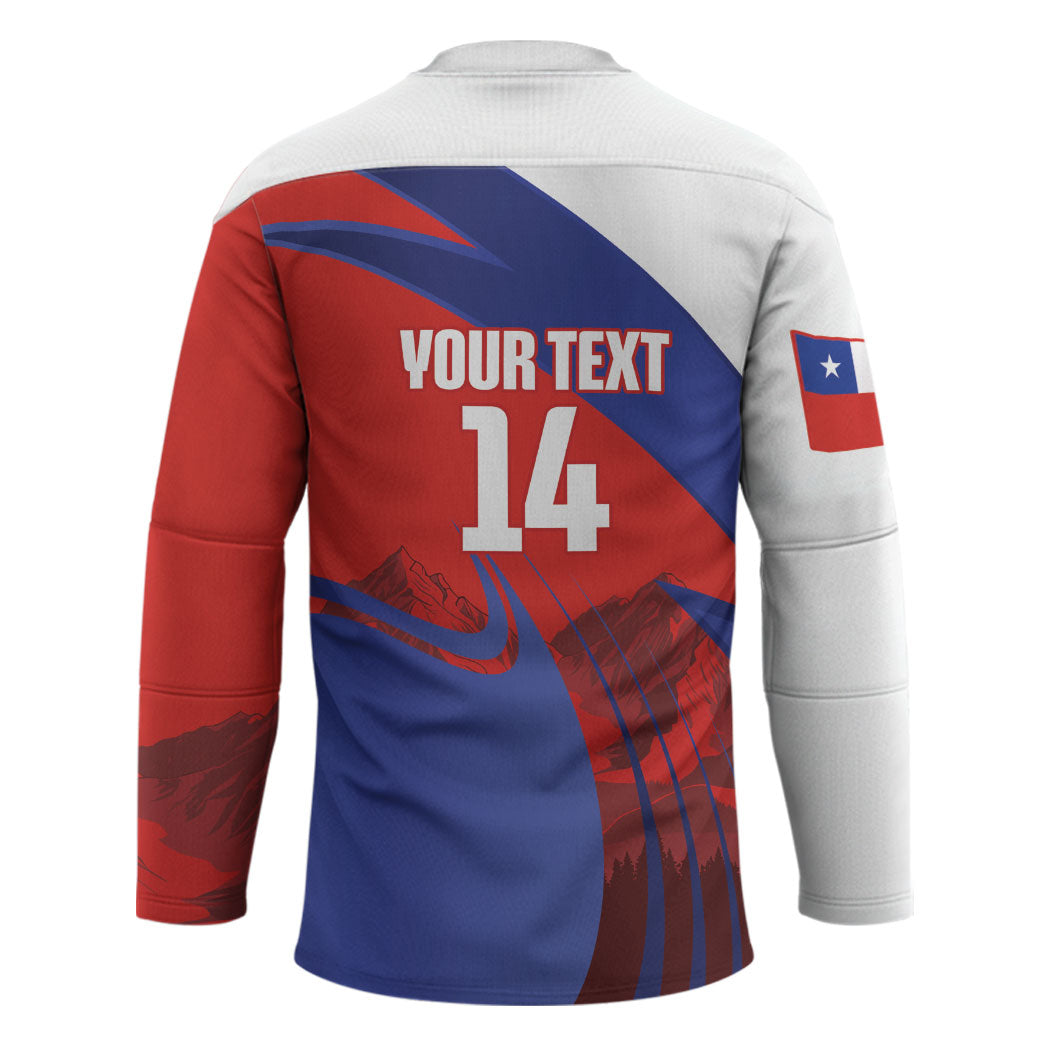 Custom Chile Rugby 2026 Hockey Jersey Vamos Los Condores Red Version
